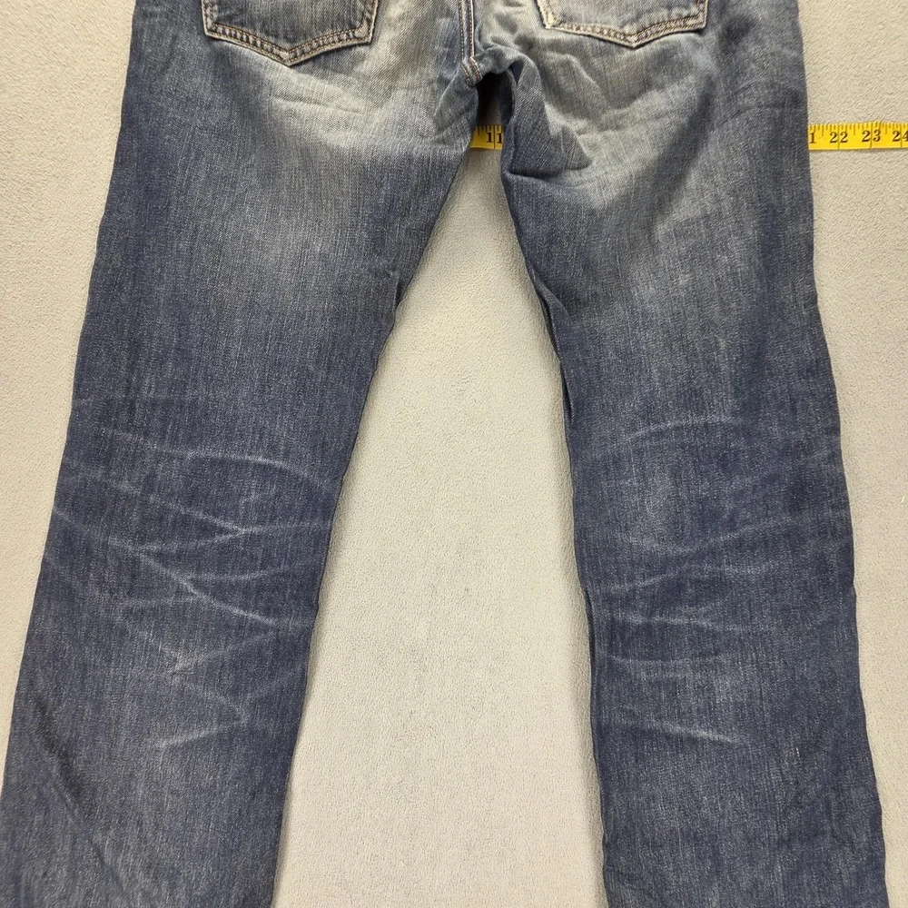 Diesel Jeans Mens 31x34 Blue Larkee Regular Straight Button Fly Distressed 008J4